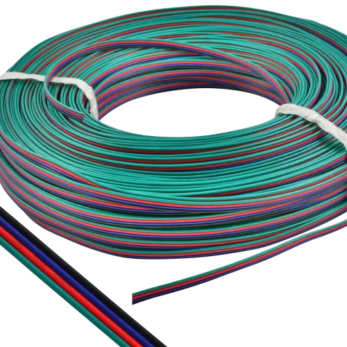 Šviestuvų dalys ir laidai, Laidai LED juostoms RGB 4 gyslų (WIRE-4PX0.2MM)
