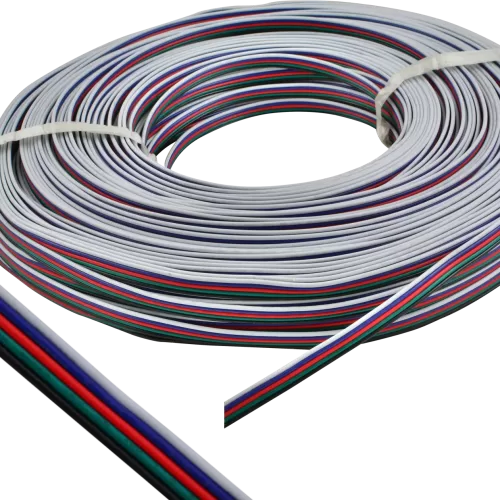 Šviestuvų dalys ir laidai, Laidai LED juostoms RGBW 5 gyslų plokšti (WIRE-5PX0.35MM)