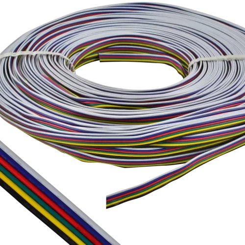 Šviestuvų dalys ir laidai, Laidai LED juostoms RGB+CCT 6 gyslų 0,2mm, 0,35mm, 0,5mm