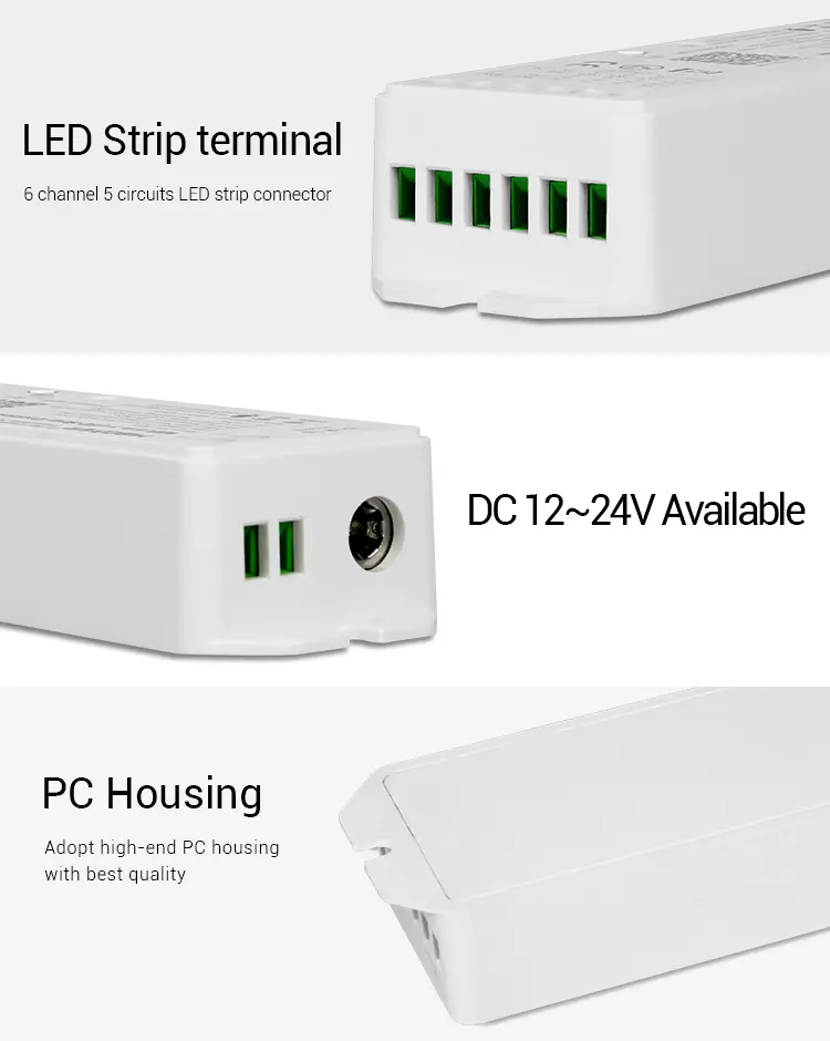 WL5-09 Miboxer, LED kontroleris WiFi RGB+CCT 12-24VDC 5 in 1 WL5