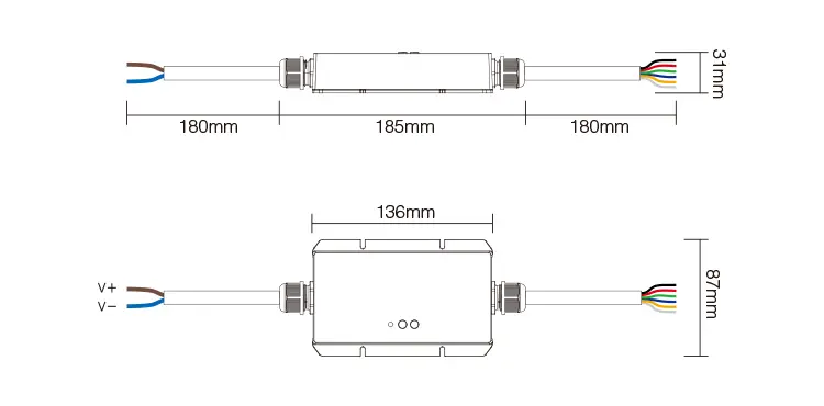 WL5-WP-03 Miboxer, Vandeniui atsparus LED valdiklis WiFi RGB+CCT 12-48VDC 5in1 WL5-WP