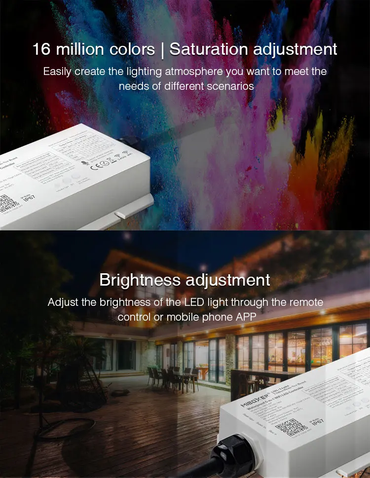 WL5-WP-05 Miboxer, Vandeniui atsparus LED valdiklis WiFi RGB+CCT 12-48VDC 5in1 WL5-WP