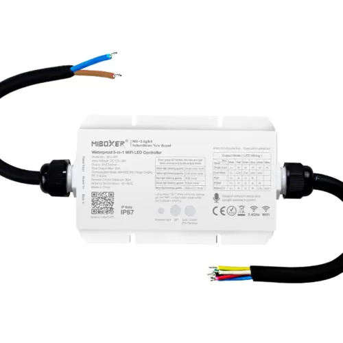 Miboxer, Vandeniui atsparus LED valdiklis WiFi RGB+CCT 12-48VDC 5in1 WL5-WP