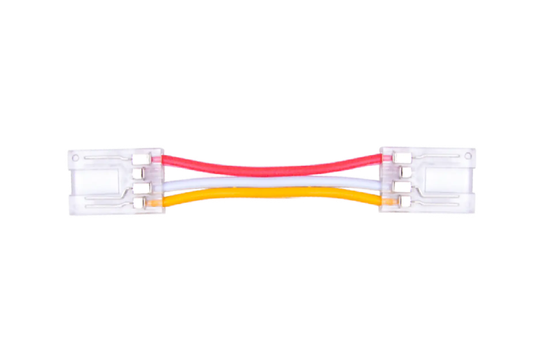 ZBCI-10BXB-3 LED jungtys su laidais, Jungtis 10mm LED juostai COB - juostos tiltelis, 3 kontaktų jungtis (FS-AP011-3-10BXB-ZBCI)