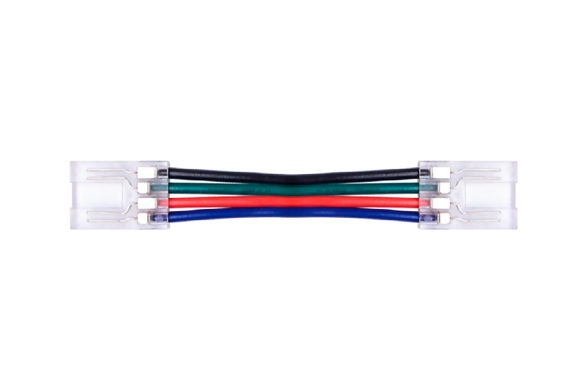 ZBCI-10BXB-4 LED jungtys su laidais, Jungtis 10mm LED juostai COB - juostos tiltelis, 4 kontaktų jungtis (FS-AP011-4-10BXB-ZBCI)