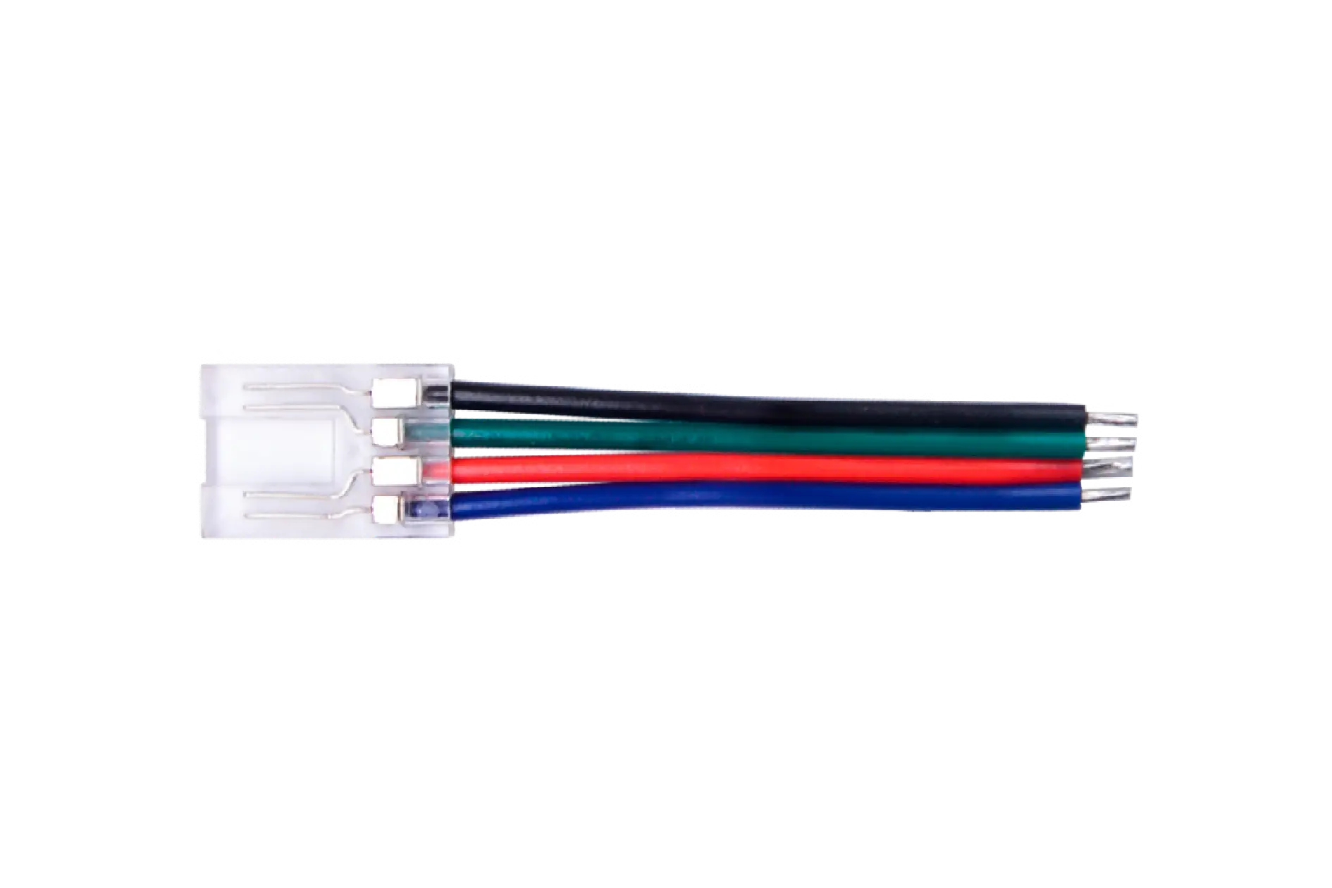 ZBCI-10XB-4 LED jungtys su laidais, Jungtis 10mm LED juostai COB - juosta prie laido, 4 kontaktų jungtis (FS-AP011-4-10XB-ZBCI)