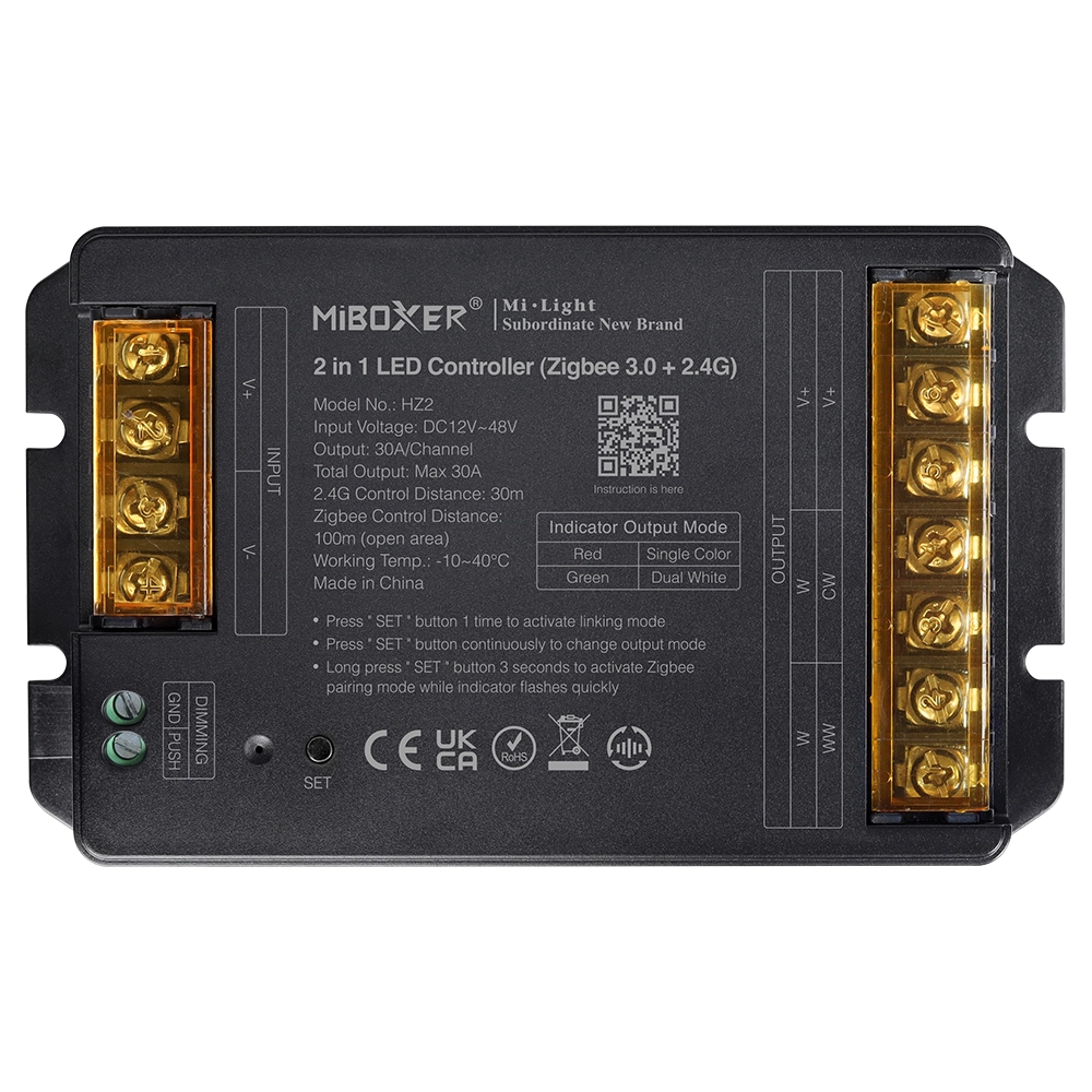 hz2-z1 Miboxer, HZ2 2in1 didelės srovės LED valdiklis (Zigbee 3.0+2.4G)
