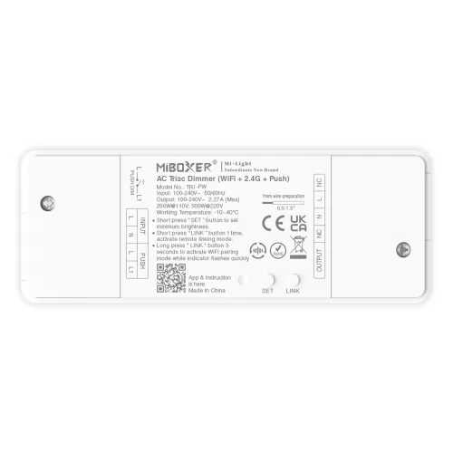 Miboxer, TRI-PW 500W AC Triac dimeris (WiFi+2.4GHz+Push)