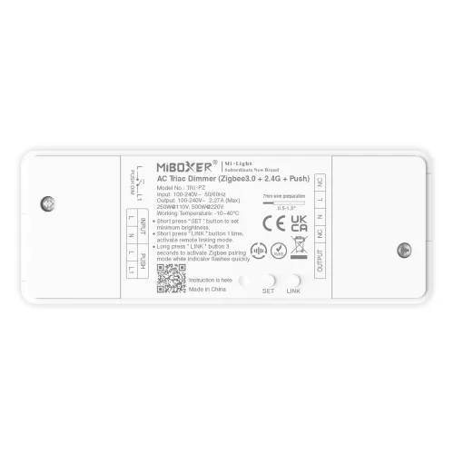Miboxer, TRI-PZ 500W AC Triac dimeris (Zigbee 3.0+2.4GHz+Push)